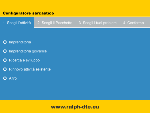 Configuratore sarcastico dei problemi imprenditoriali